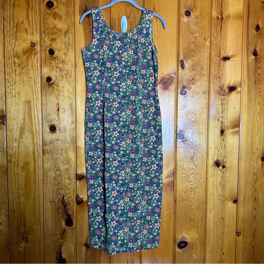 Vintage 80s Switch USA Stars Print Denim Dress
